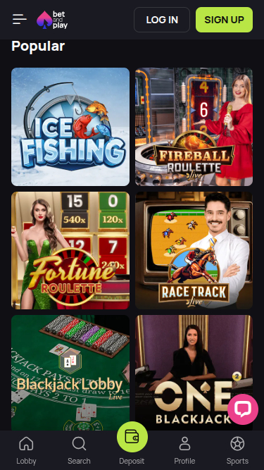 Мобильный live-дилер Betandplay Casino
