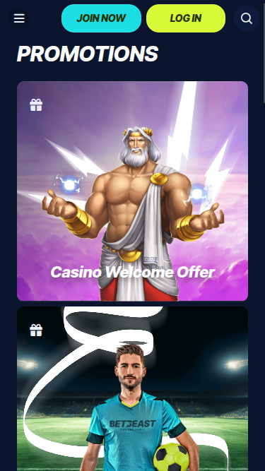 Promotions mobiles de BetBeast