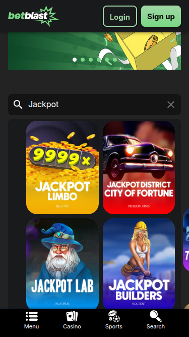 BetBlast Casino Mobile Jackpot