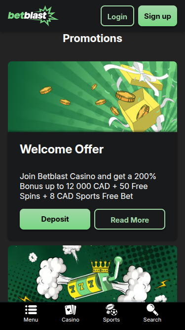 BetBlast Casino Mobile Promotions