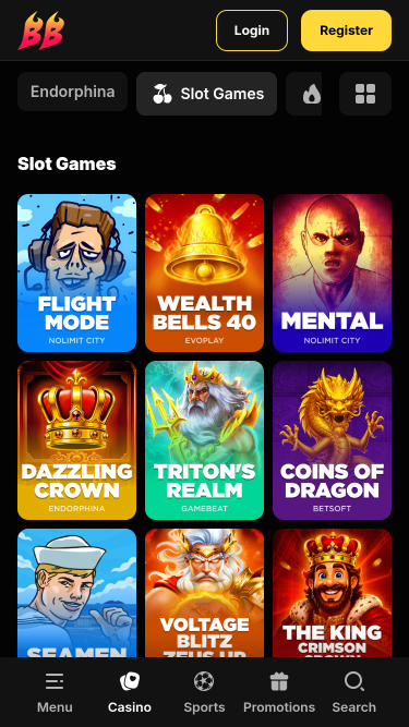 Giochi per dispositivi mobili del casinò BetBluff