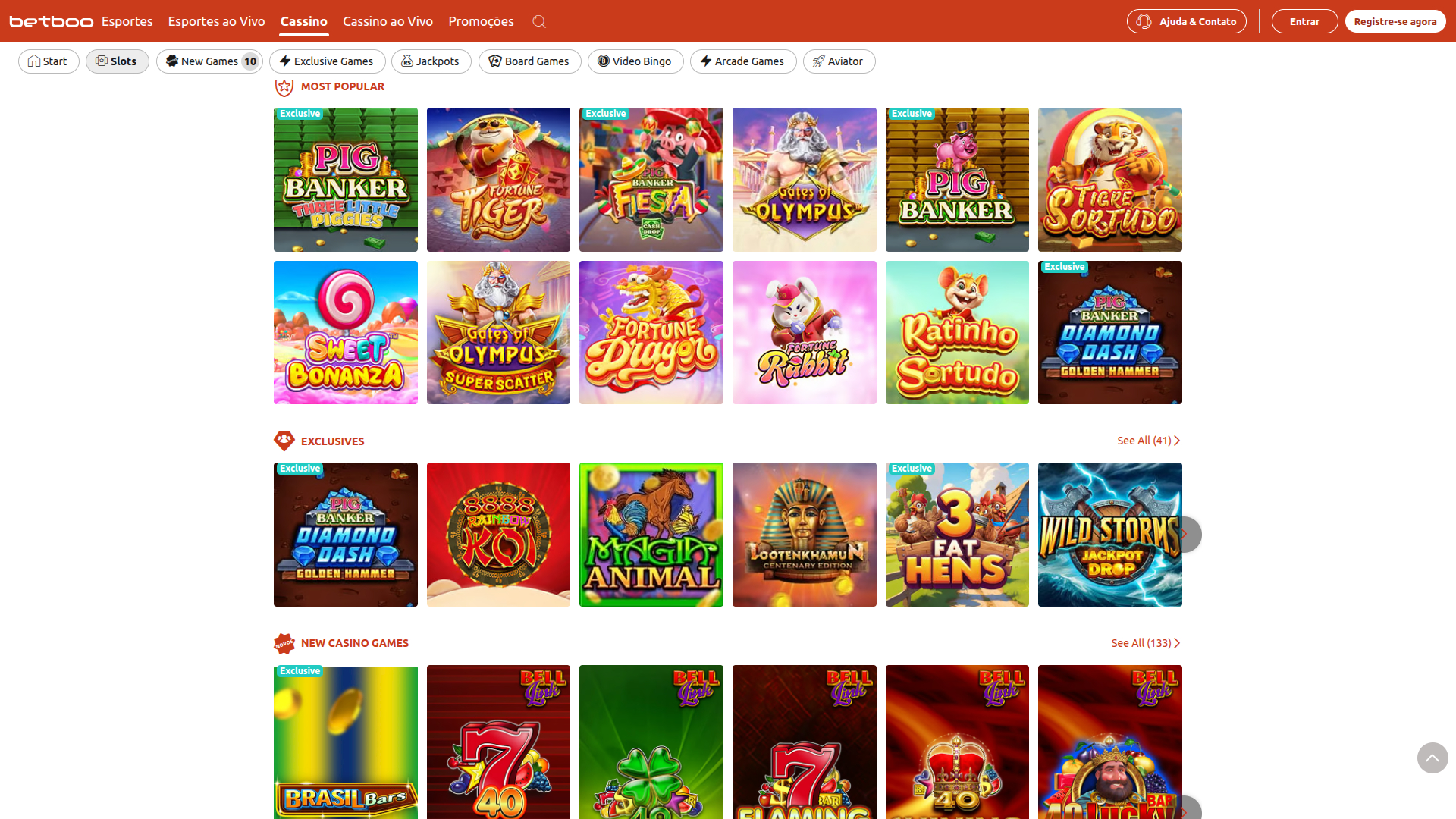 Giochi desktop di Betboo Casino