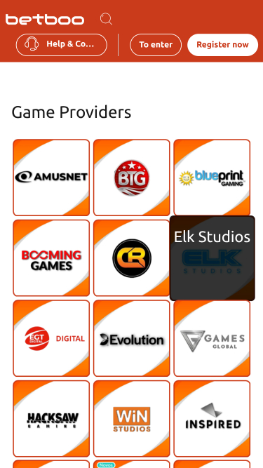 Desarrolladores de juegos móviles de Betboo Casino