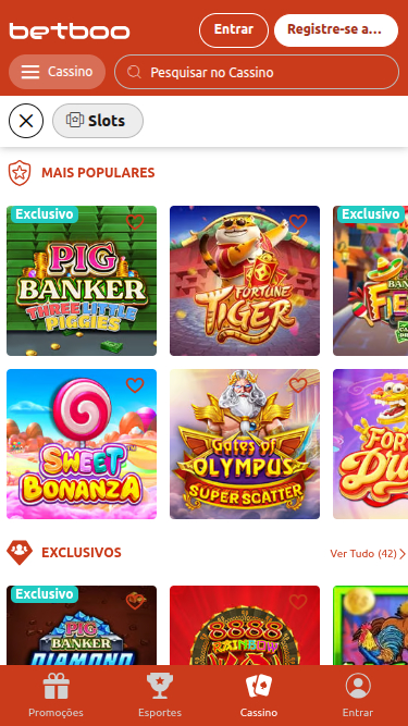 Giochi mobile di Betboo Casino