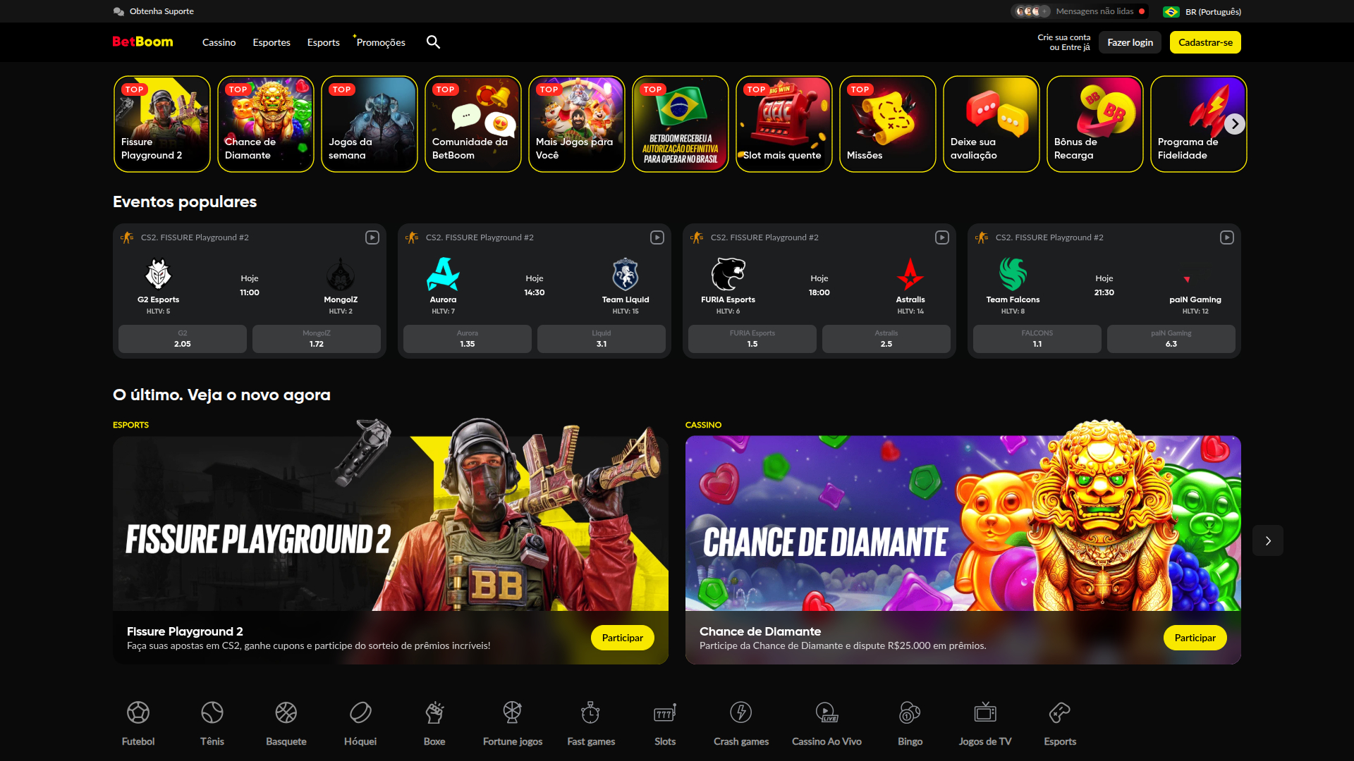 BetBoom Casino Desktop Homepage