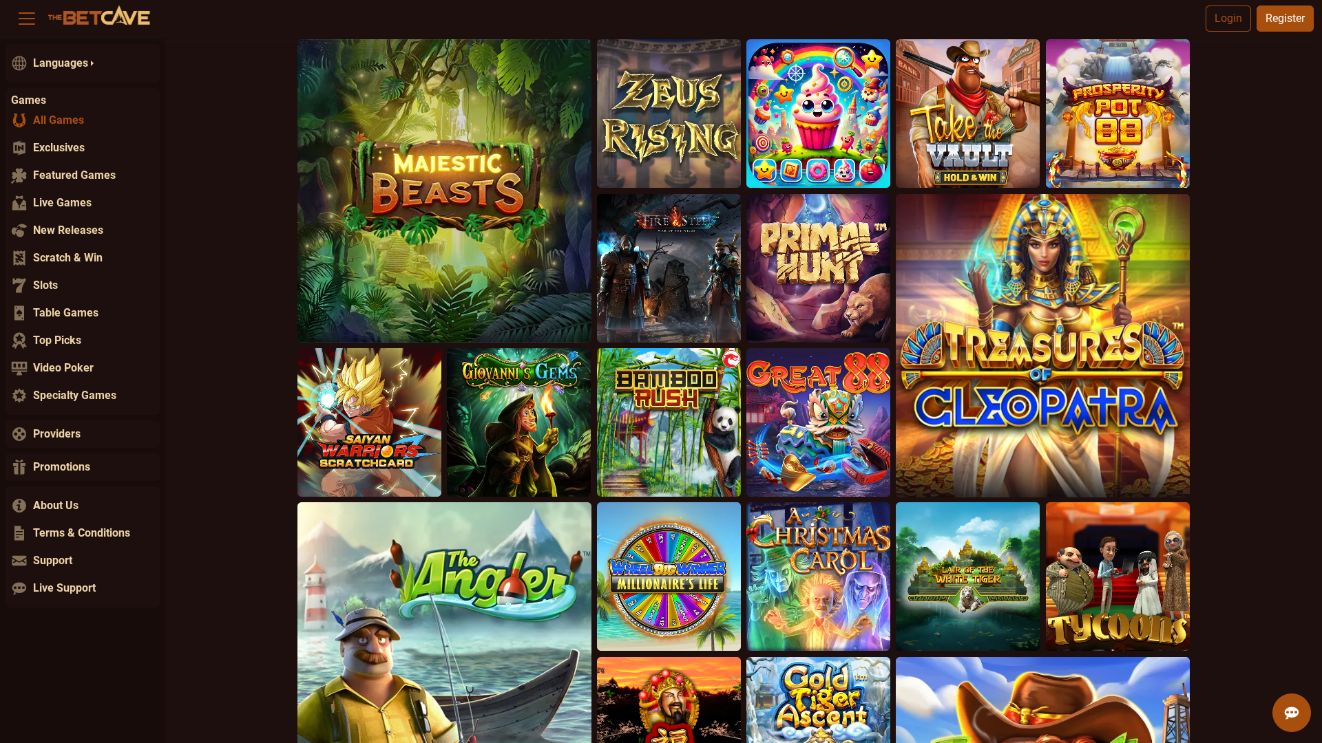 Jeux de bureau de BetCave Casino