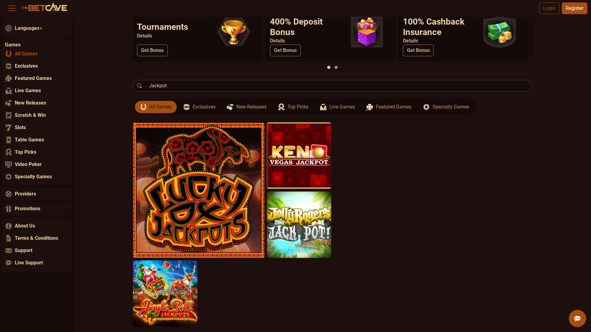 Jackpot de bureau de BetCave Casino
