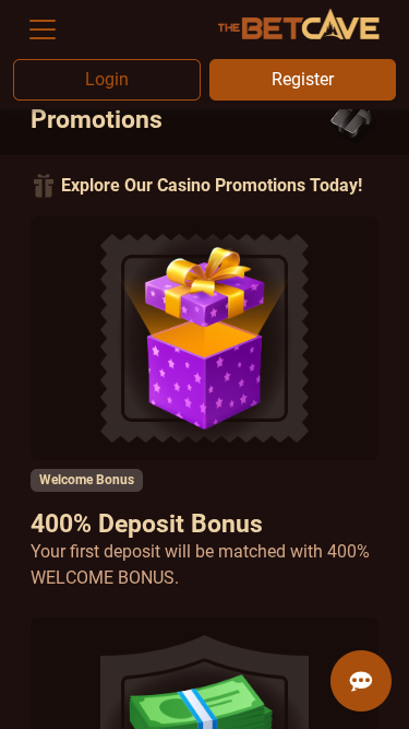 Promotions mobiles de BetCave Casino