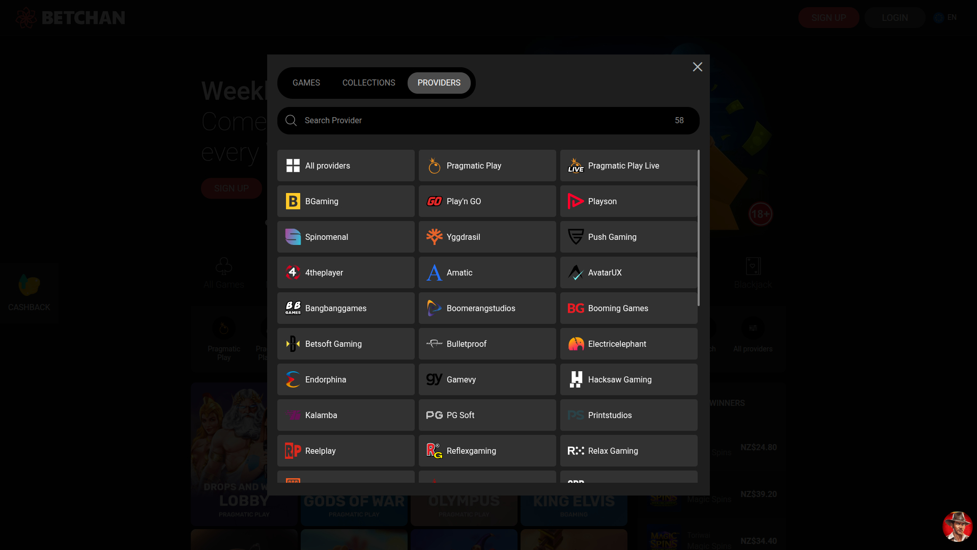 Desarrolladores de juegos de escritorio de Betchan Casino