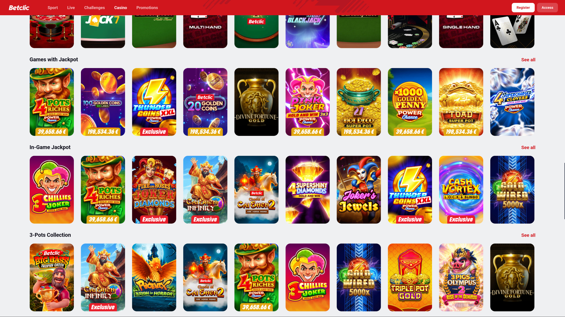 Jackpot de escritorio de Betclic Casino