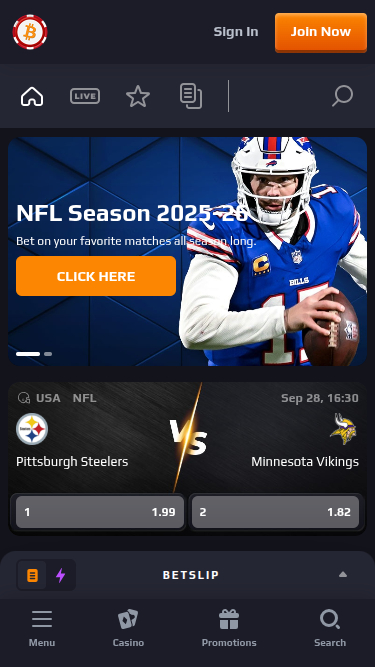 Deportes móviles de Betcoin Casino