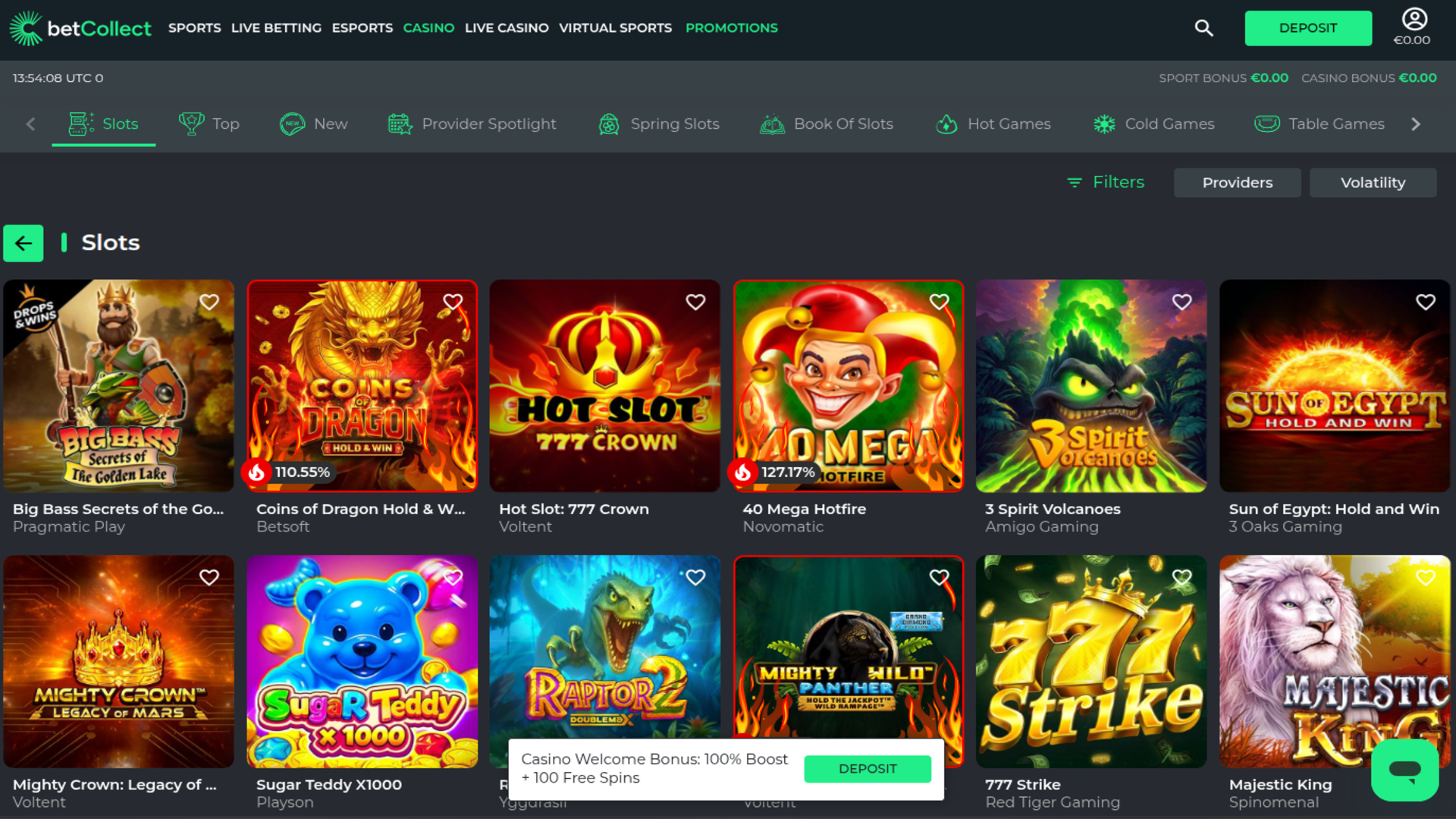 Juegos de escritorio de casino Betcollect