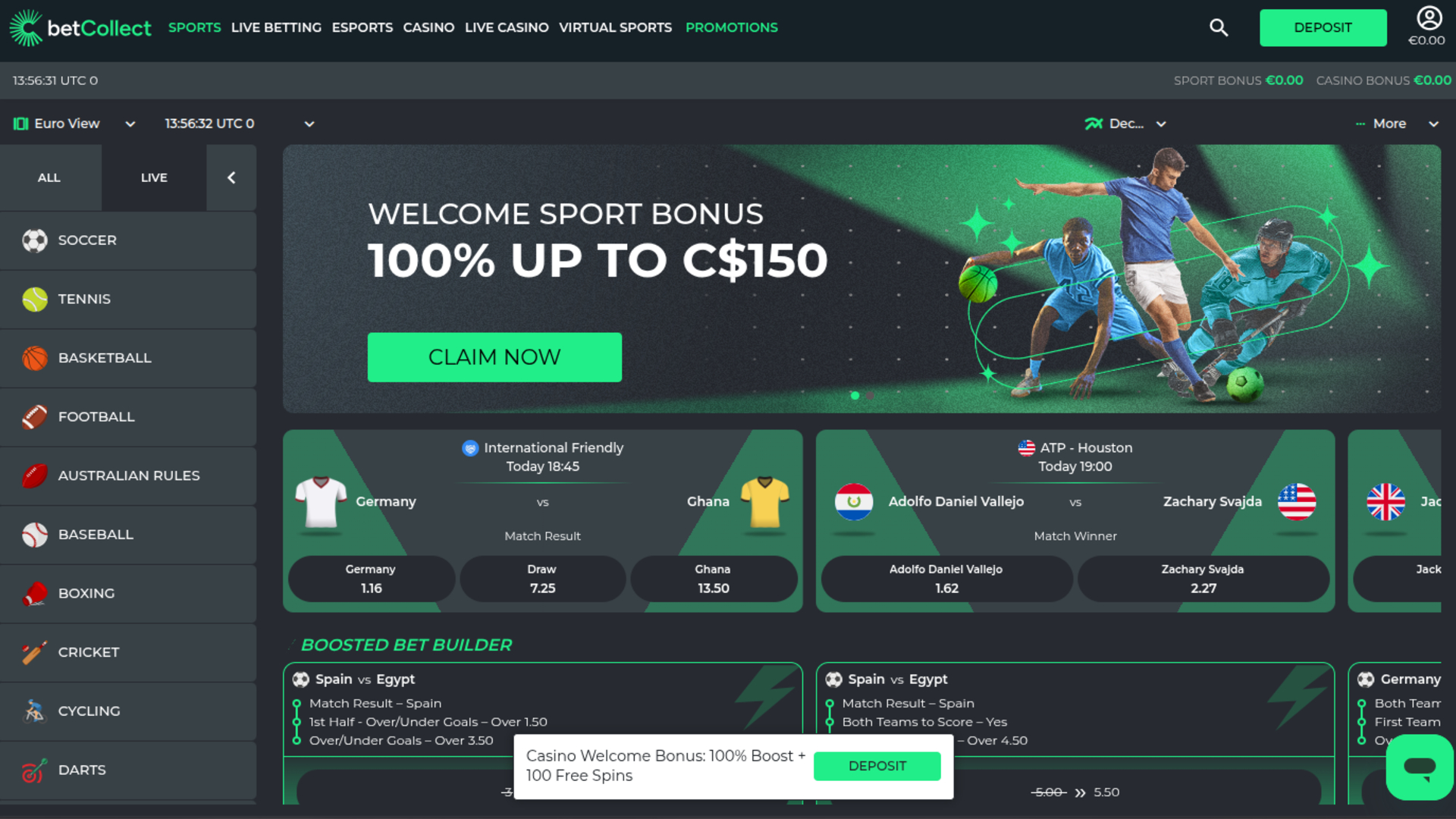 Betcollect Casino Deportes de escritorio