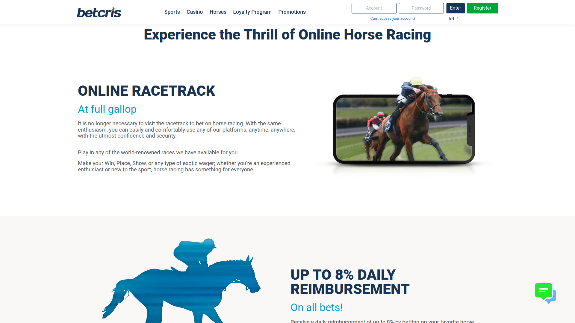 Скачки Betcris для компьютера