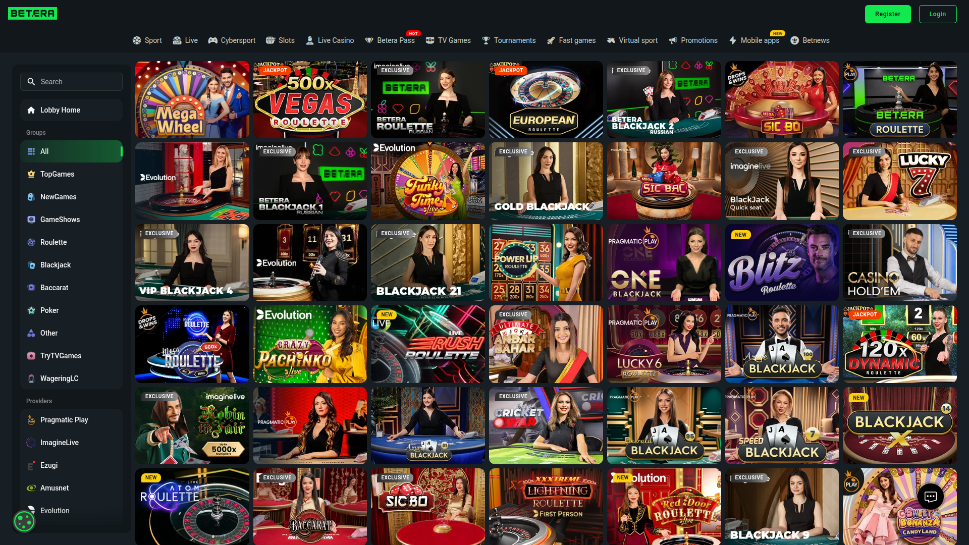 Croupier en direct sur ordinateur de Betera