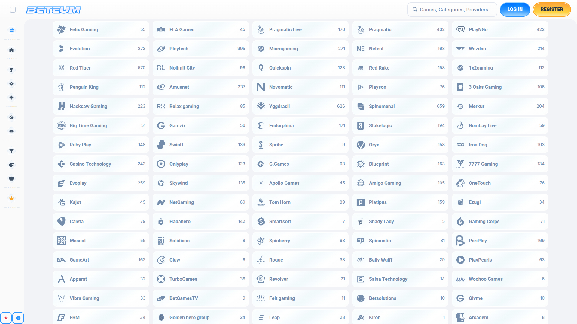 Desarrolladores de juegos de escritorio de Beteum Casino