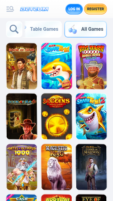 Juegos móviles de Beteum Casino
