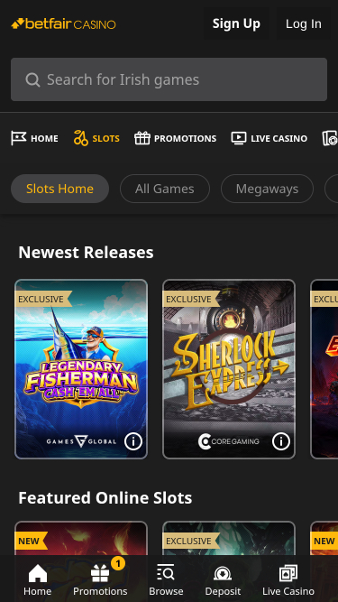 Jeux mobiles de casino Betfair