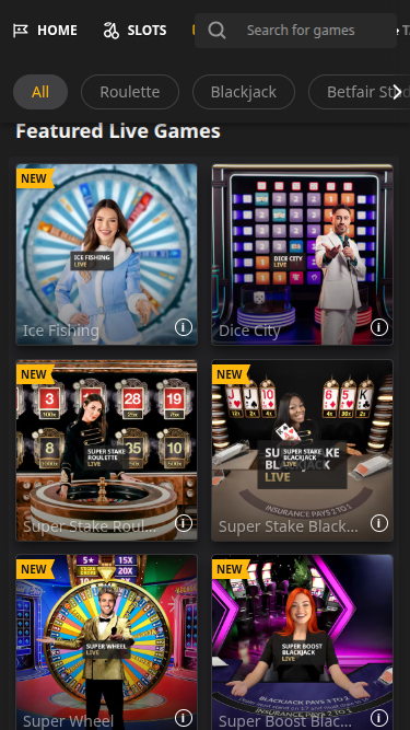 Crupier en vivo móvil de Betfair Casino