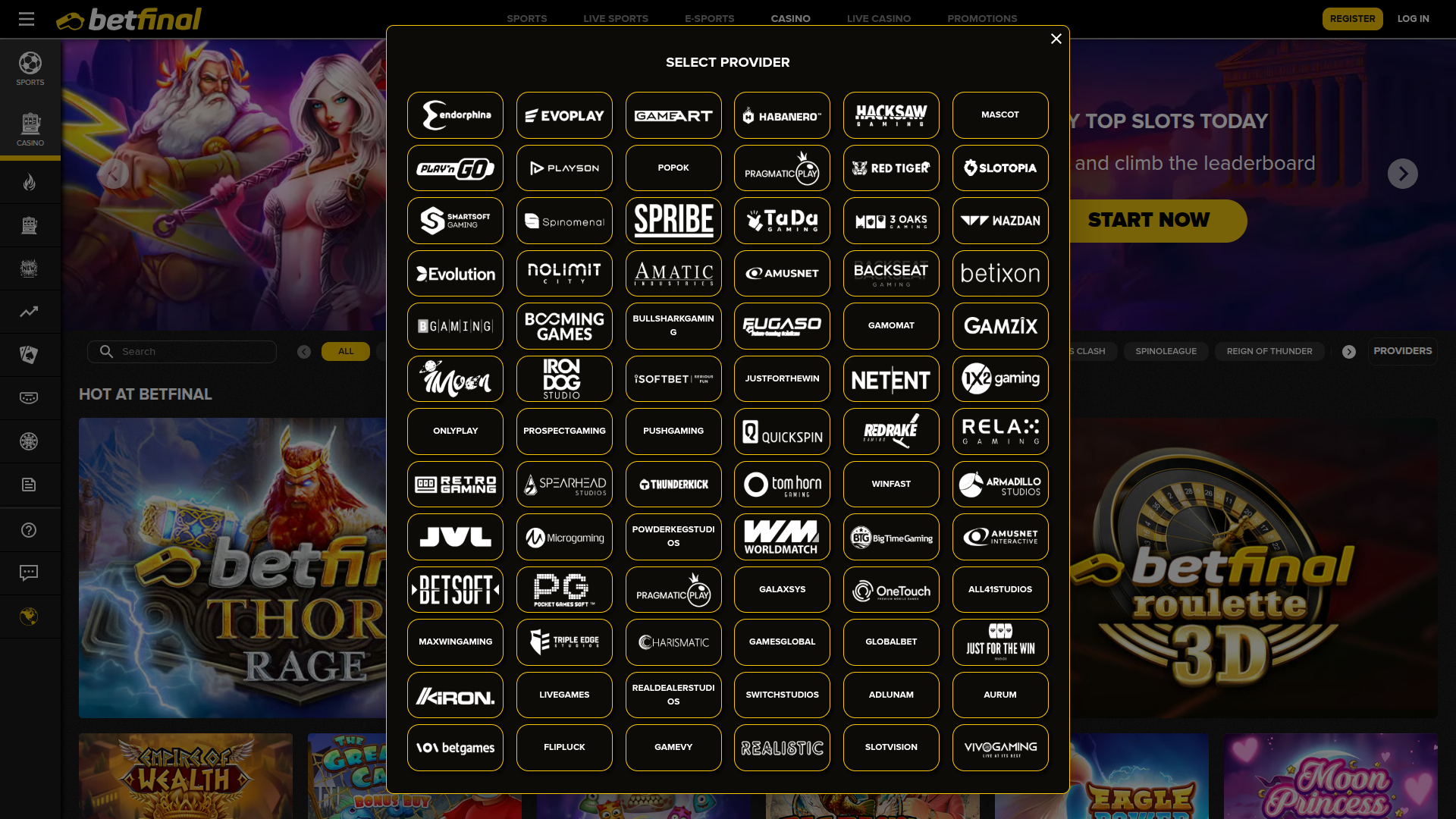 Développeurs de jeux de bureau de BetFinal Casino