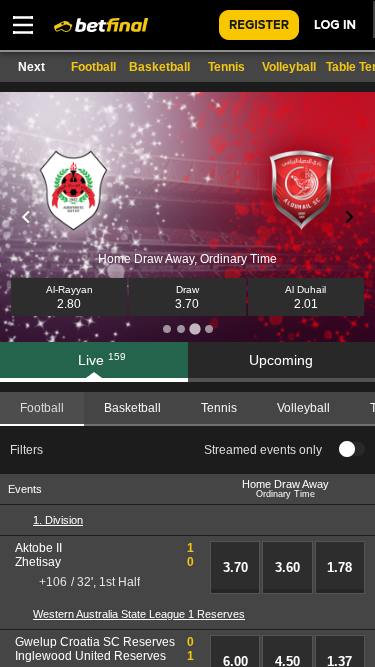 Sports mobiles de BetFinal Casino