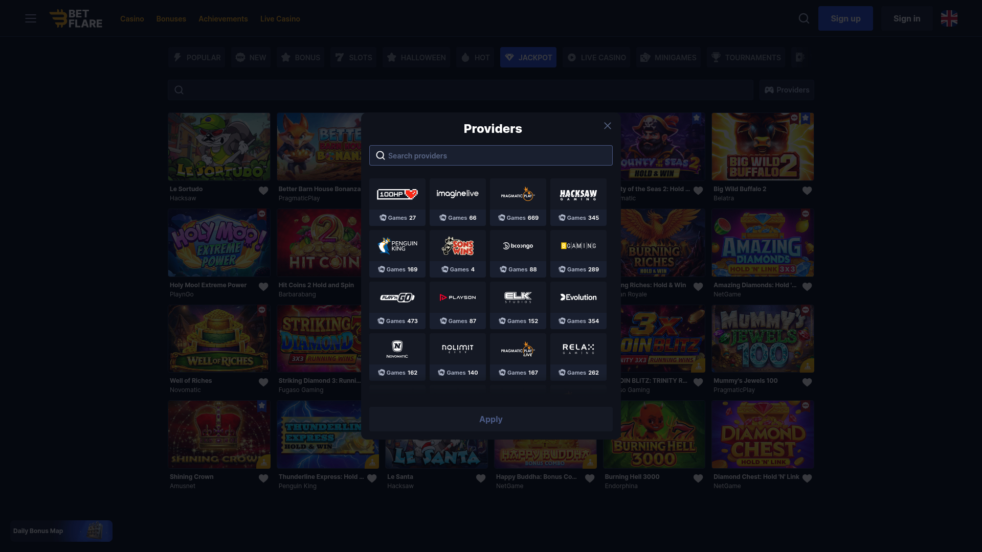 Разработчики настольных игр для казино Betflare