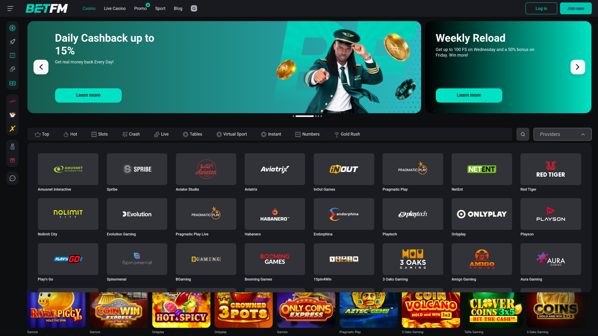 Betfm Casino Desktop Game Developers