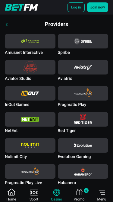 Betfm Casino Mobile Game Developers