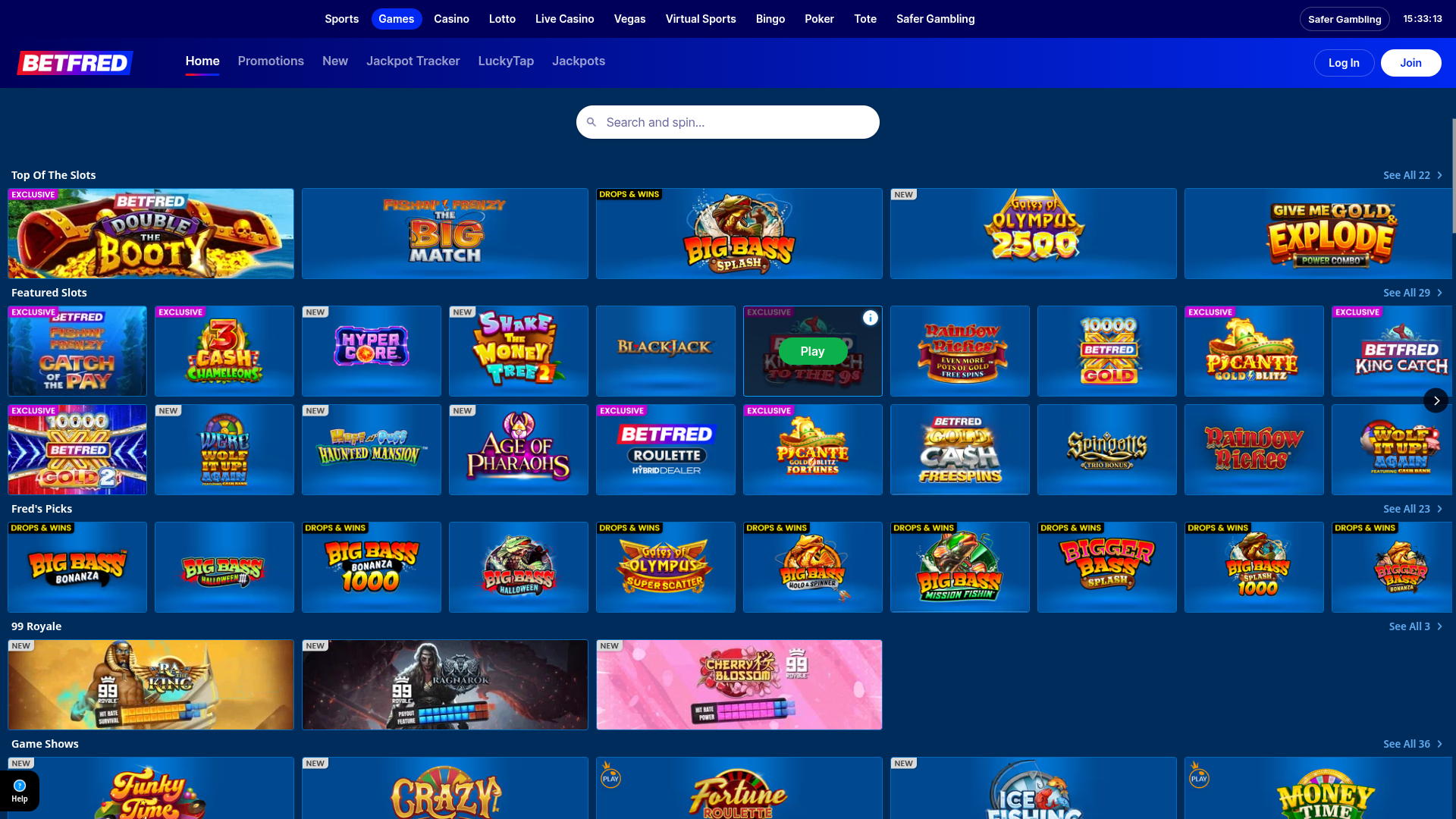Betfred Casino Desktop Games