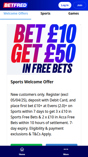 Promotions mobiles de Betfred Casino