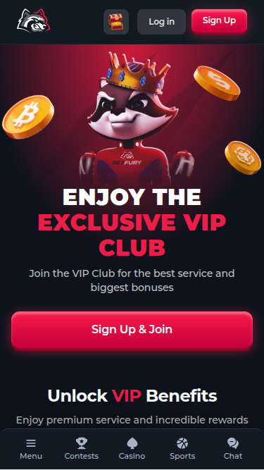 Programme VIP mobile BetFury Casino