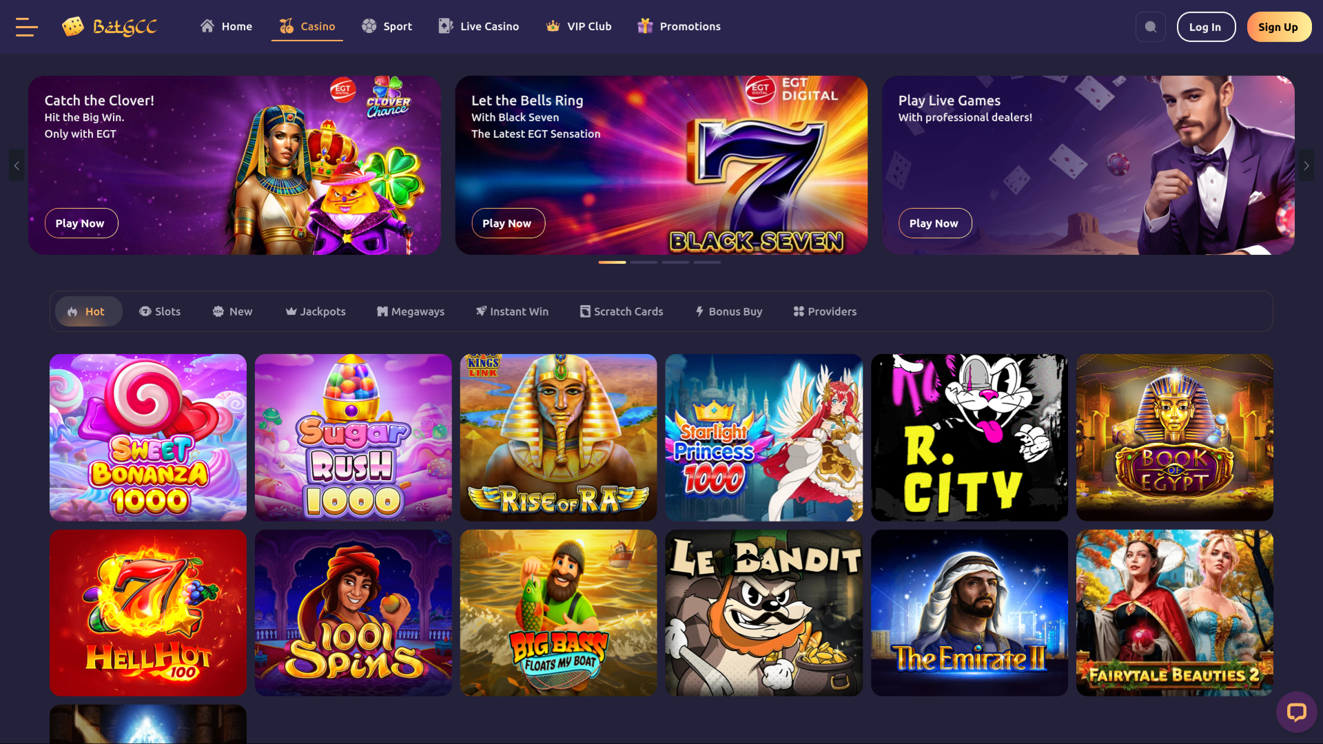 Giochi per desktop del casinò BetGCC