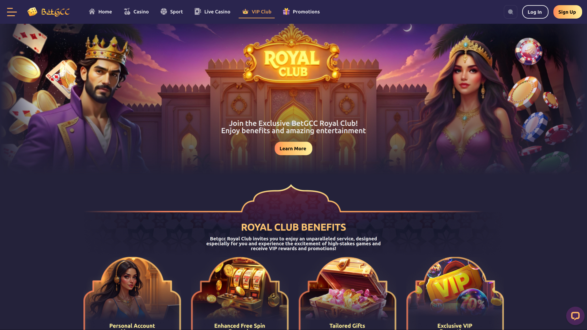 BetGCC Casino Desktop VIP