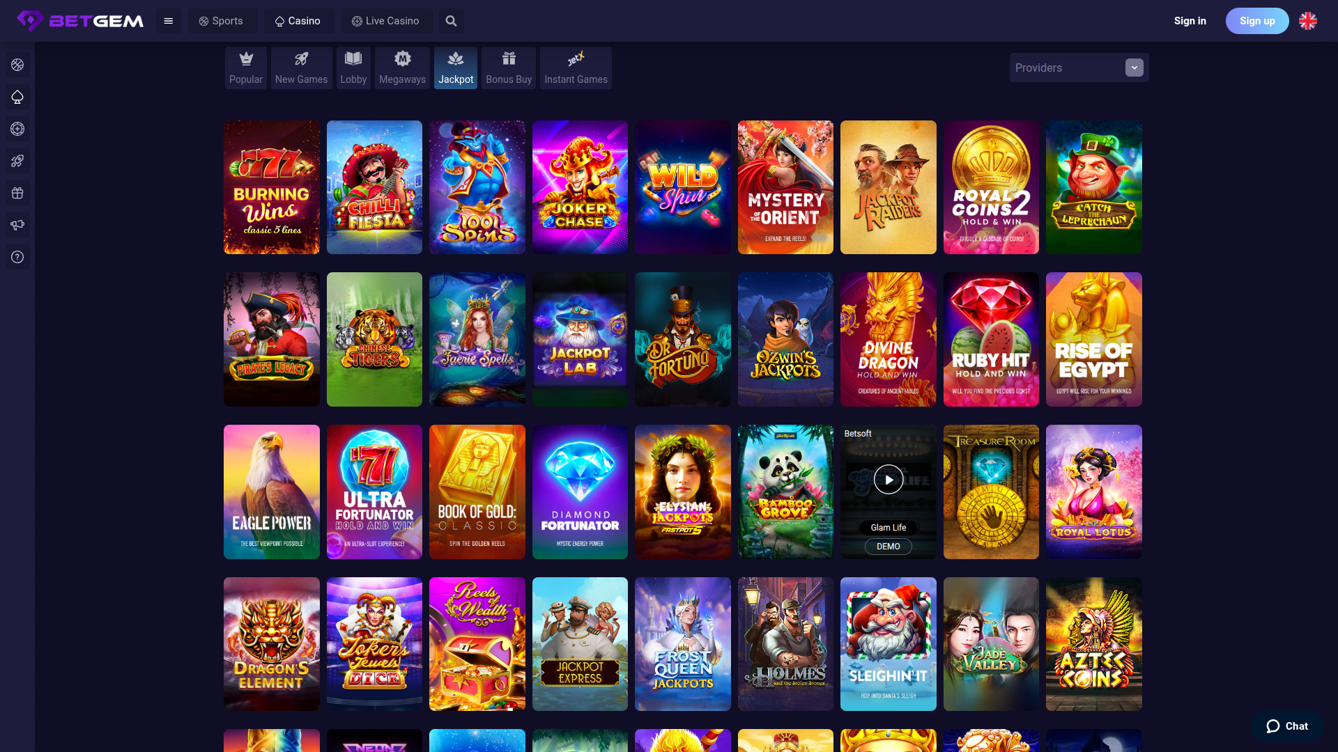 Jackpot sur ordinateur de BetGem Casino