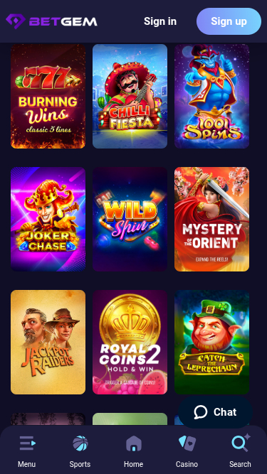 Jackpot mobile de BetGem Casino