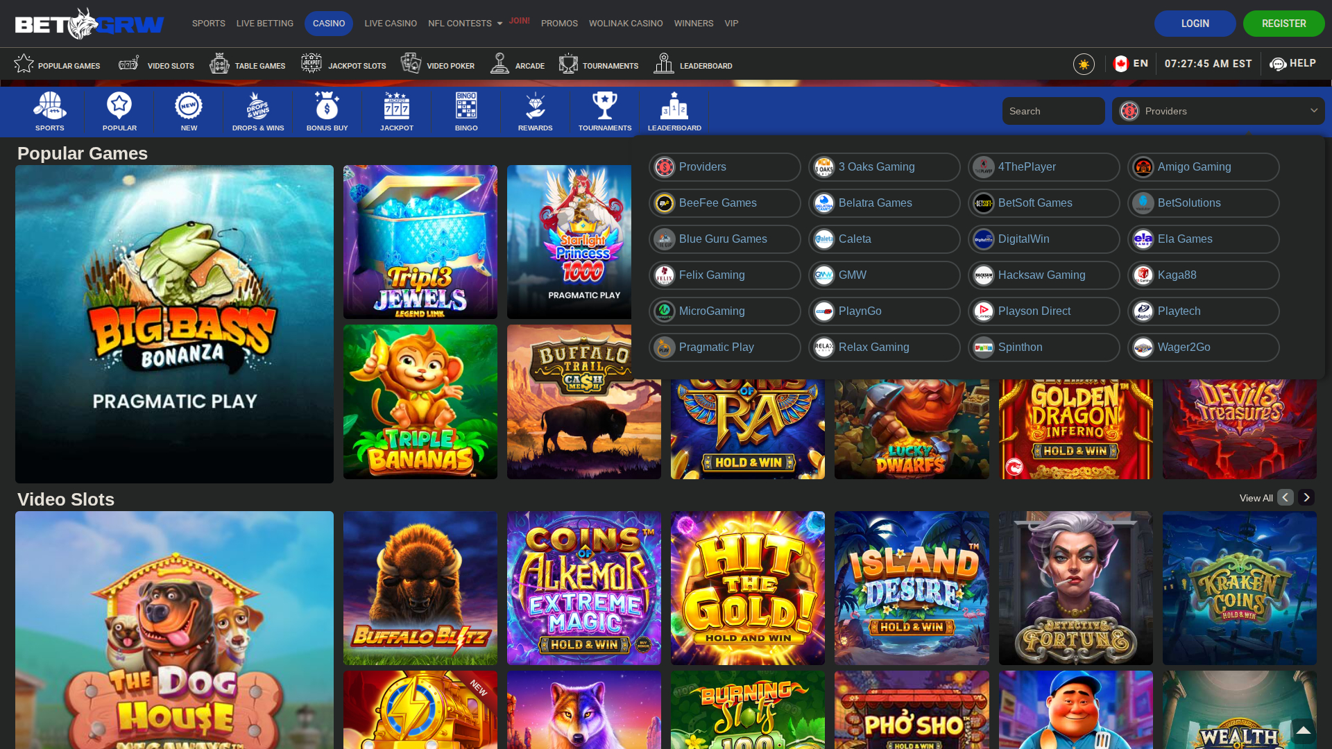 Développeurs de jeux sur ordinateur de BetGrw Casino