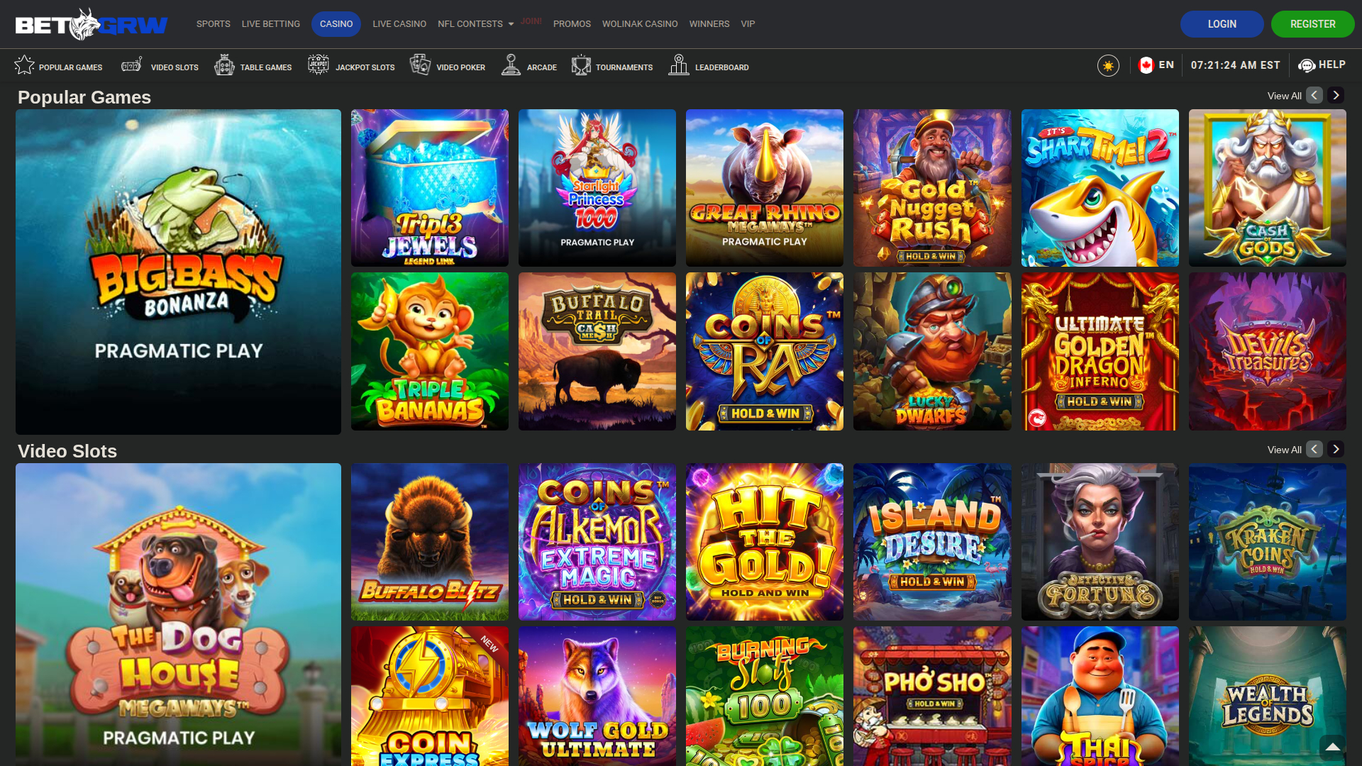 Jeux sur ordinateur de BetGrw Casino
