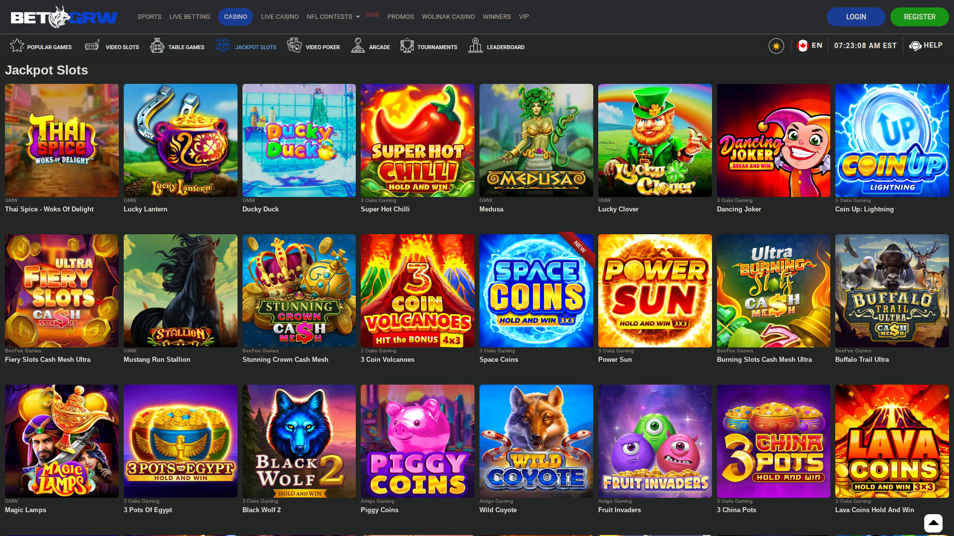 Jackpot sur ordinateur de BetGrw Casino