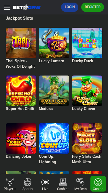 Jackpot mobile de BetGrw Casino