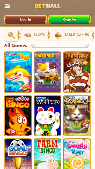 Giochi mobile di BetHall Casino