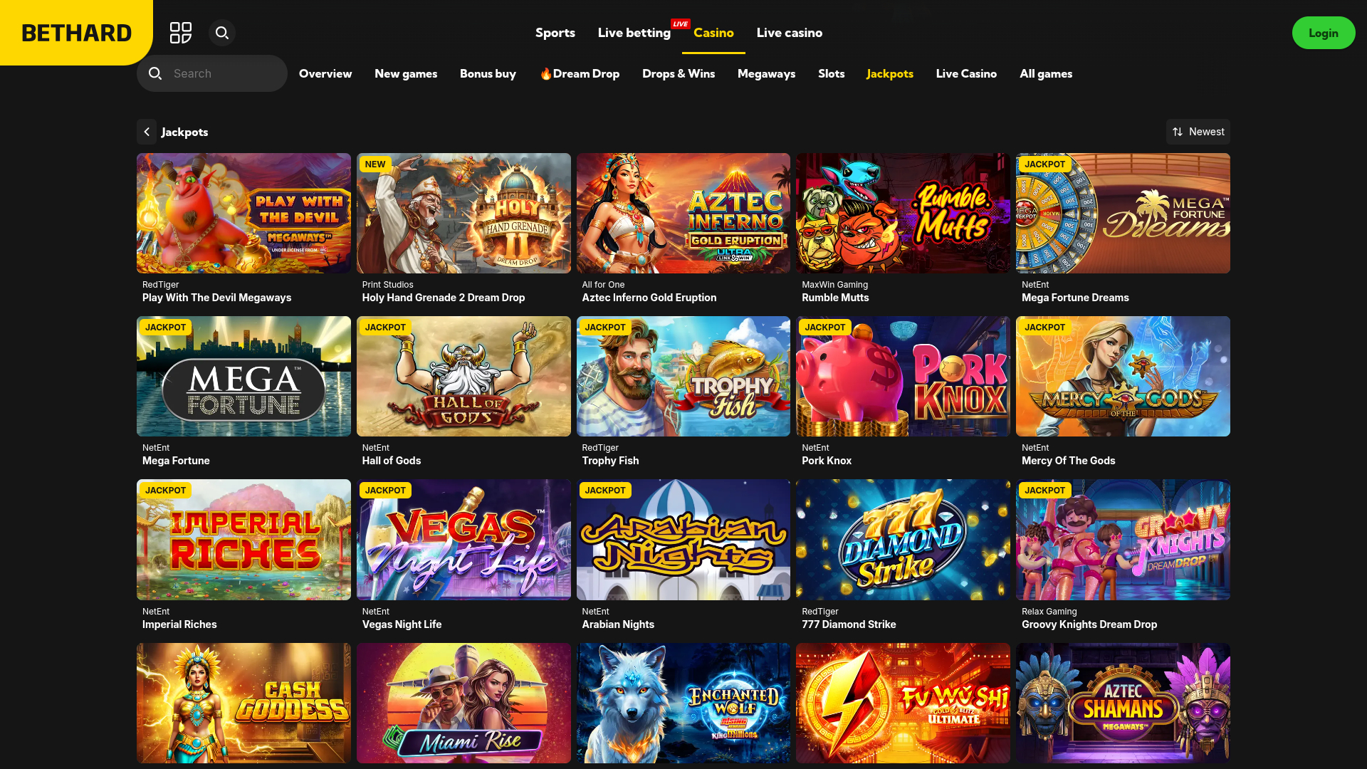 Jackpot de bureau de BetHard Casino