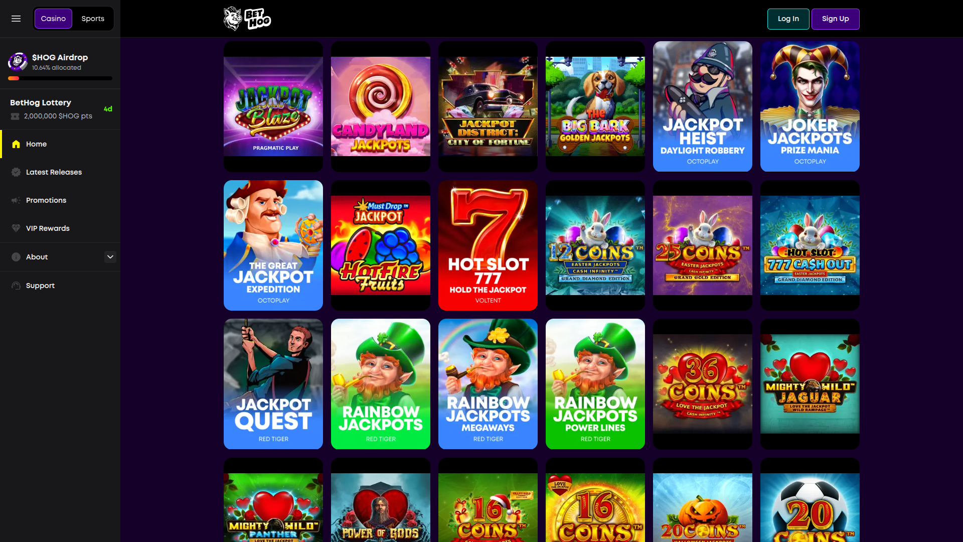 Bote de escritorio de BetHog Casino