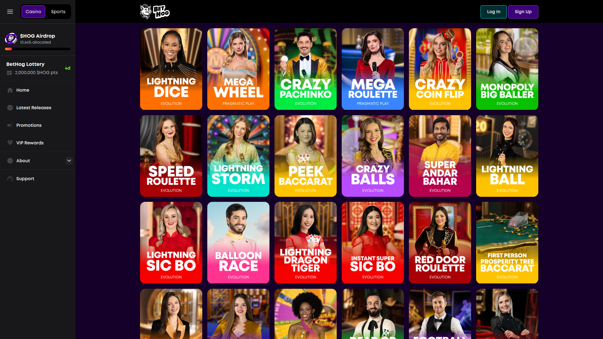 Crupier en vivo de escritorio de BetHog Casino