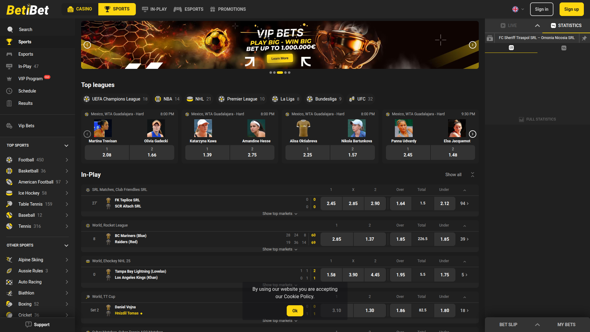 Sports sur ordinateur de Beti Bet Casino