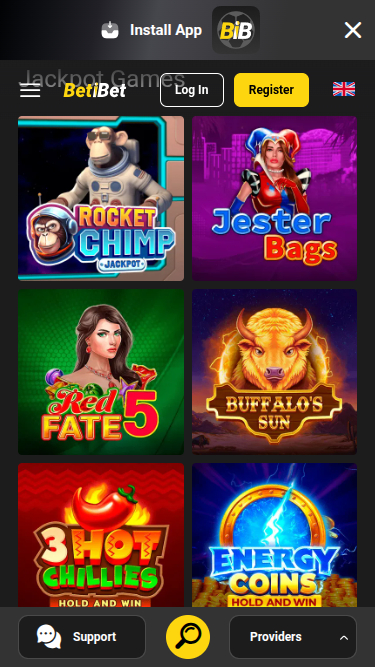Jackpot mobile de Beti Bet Casino