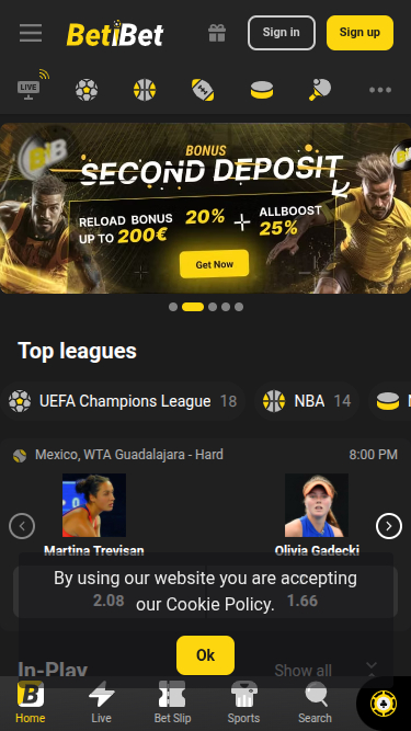 Sports mobiles de Beti Bet Casino