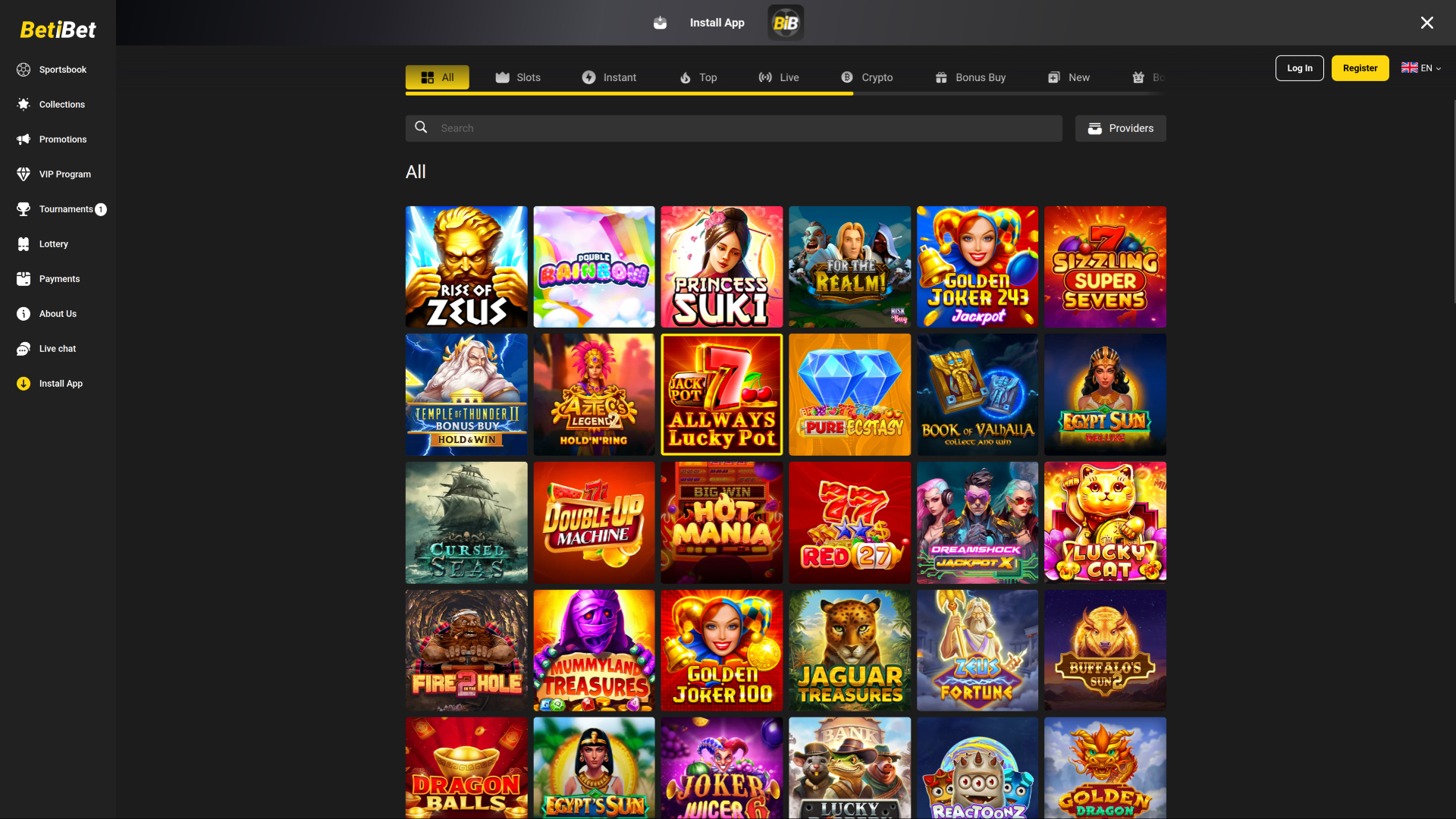 BETiBET Casino Desktop-Spiele