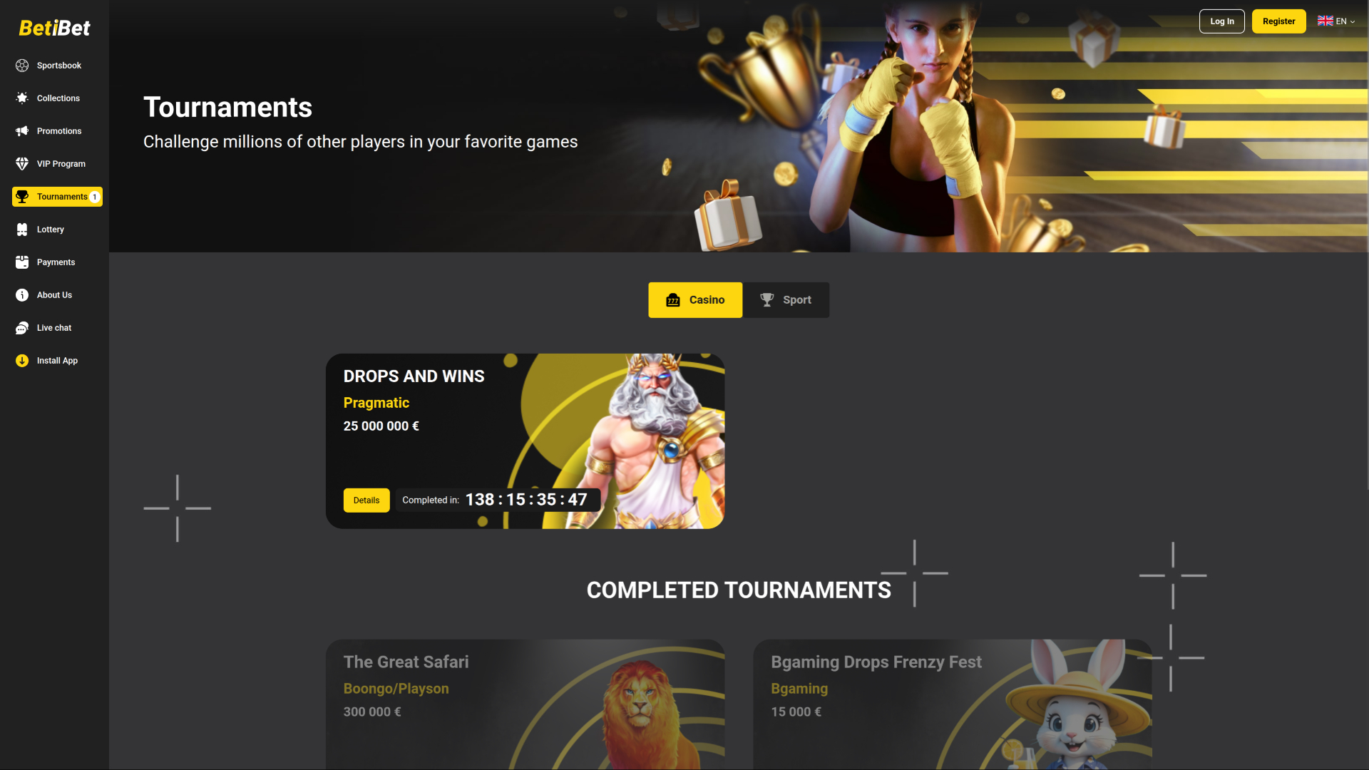 BETiBET Casino Desktop-Turniere