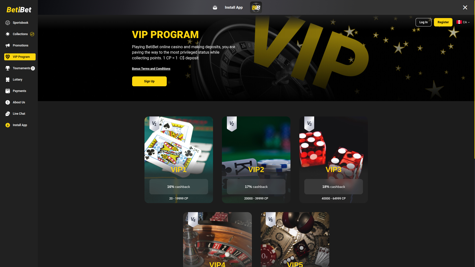 Programme VIP de bureau Beti Bet Casino