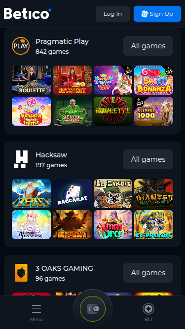 Développeurs de jeux mobiles de Betico Casino